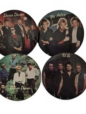 1980s Vintage Music 2" Buttons / Duran Duran / The Police / Culture Club / U2